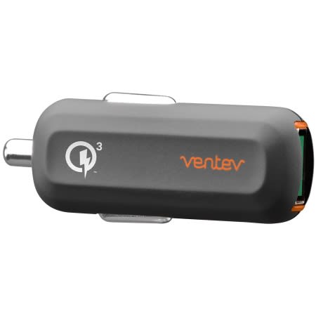 [RQ1300DACVNV] Ventev - Qc3.0 24w Dashport Rq1300 Mini Car Charger And Usb A To Usb C Cable 3.3ft - Gray