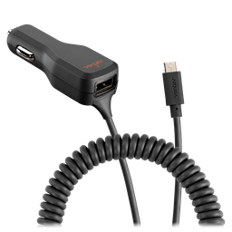 [R2340CMCRVNV] Ventev - 17w Dashport R2340c Dual Car Charger With Usb A And Connected Micro Usb Cable - Gray