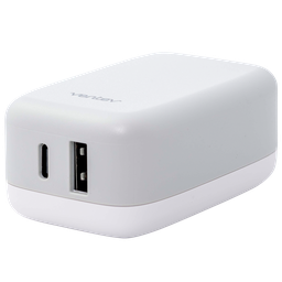 [WC27-HD252207] Ventev - 27w Dual Usb C And Usb A Wall Charger - White