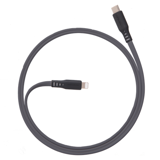 [FC3-GRY256524] Ventev - Chargesync Flat Usb C To Apple Lightning Cable 3ft - Gray