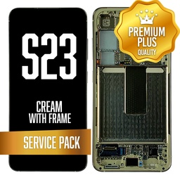 [LCD-S23-WF-SP-CRM] OLED Assembly for Samsung Galaxy S23 With Frame - Cream (Service Pack)