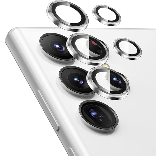 [TG-S23U-RCL-CR] Ring Camera Lens w/HD Tempered Glass for Samsung S23 Ultra (Cream)