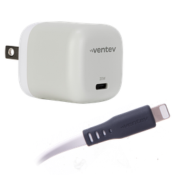 [WC20-CL261498] Ventev - 20w Pd Usb C Mini Wall Charger And Usb C To Apple Lightning Cable 3.3ft - White