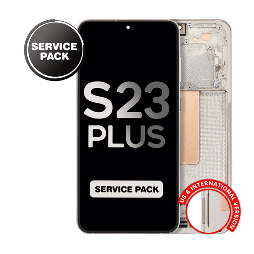 [LCD-S23P-WF-SP-CRM] OLED Assembly for Samsung Galaxy S23 Plus (S916) with Frame - Cream (Service Pack)