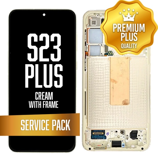 [LCD-S23P-WF-SP-CRM] OLED Assembly for Samsung Galaxy S23 Plus With Frame - Cream (Service Pack)