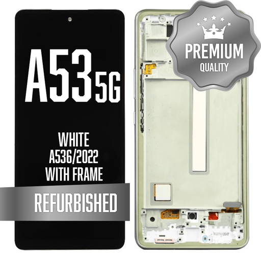 [LCD-A536-WF-WH] OLED Assembly with frame For Samsung Galaxy A53 5G (A536/2022) - White (Premium/ Premium)