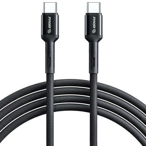 [ACE-EC51-CC-BK] Esoulk Fast Charging Cable (10 ft) Type-C to C (Black)