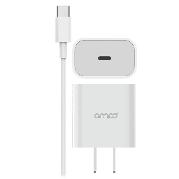 [AA-2IN1WALLPDFAST-WHT] Ampd - Pd Fast 20w Usb C Wall Charger With Usb C To Usb C Cable 4ft - White