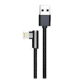 [AA-USB-GAMER-LIGHTNING-BLK] Ampd - 90 Degree Gamer Usb A To Apple Lightning Cable - Black