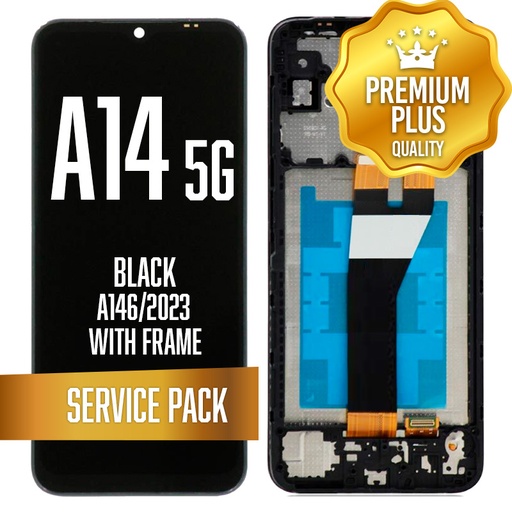 [LCD-A146-WF-SP-BK] LCD Assembly For Samsung Galaxy A146P (A14 5G 2023 - Small Connector) with Frame - Black (Service Pack)
