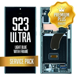 [LCD-S23U-WF-SP-BL] OLED Assembly for Samsung Galaxy S23 Ultra With Frame - Light Blue (Service Pack)