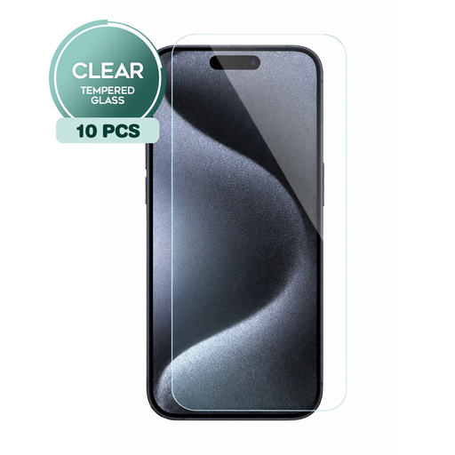 [TG-I15PM-CL10] Clear Tempered Glass for iPhone 15 Pro Max (10 Pcs)