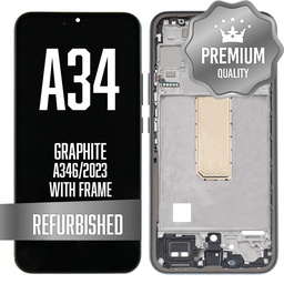 [LCD-A34-WF-GP] LCD Assembly for Galaxy A34 (A346/2023) with Frame - Graphite (Refurbished)