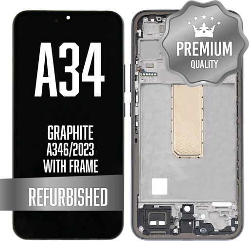[LCD-A34-WF-GP] OLED Assembly For Samsung Galaxy A34 (A346/2023) with Frame - Graphite (Premium)
