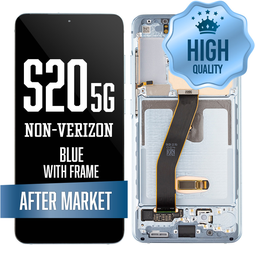 [LCD-S20-WF-HQ-BL] OLED Assembly for Samsung Galaxy S20 With Frame - Blue (Non-Verizon 5G UW Frame) (High Quality - Aftermarket)