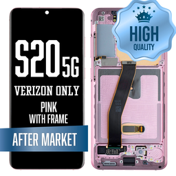[LCD-S20-WF-HQ-PN-V] OLED Assembly for Samsung Galaxy S20 With Frame - Pink (Verizon 5G UW Frame Only) (High Quality - Aftermarket)
