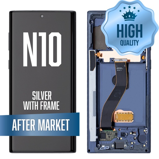 [LCD-N10-WF-HQ-SI] OLED Assembly for Samsung Galaxy Note 10 (N970) with Frame - Silver (Aftermarket - OLED)