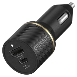 [78-80703] Otterbox - Fast Charge Pd Usb C And Usb A Dual Port Car Charger - Black Shimmer