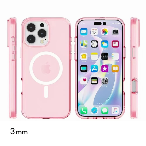 [CS-I15-MTSC-PN] Transparent Color Case with Magsafe for iPhone 15 - Pink