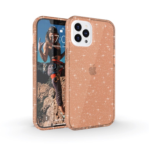 [CS-I15P-TSP-GO] Transparent Sparkle Case for iPhone 15 Pro - Gold