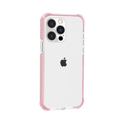 [CS-I15P-HEC-LPN] Hard Elastic Clear Case for iPhone 15 Pro - Light Pink Edge