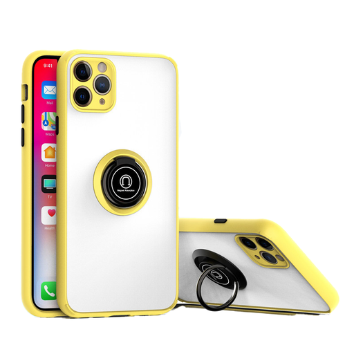 [CS-I15P-MTR-YL] Matte Ring Case for iPhone 15 Pro - Yellow