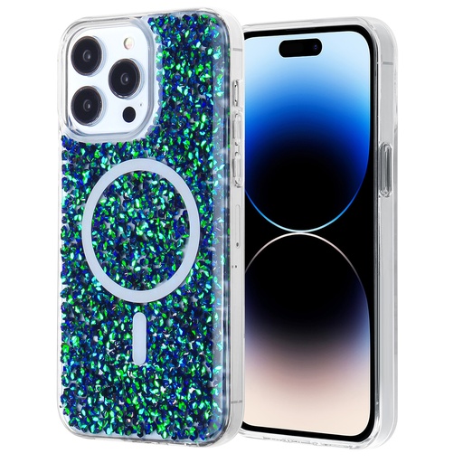 [CS-I15M-MGL-DGR] Magsafe Glitter Case for iPhone 15 Plus - Dark Green