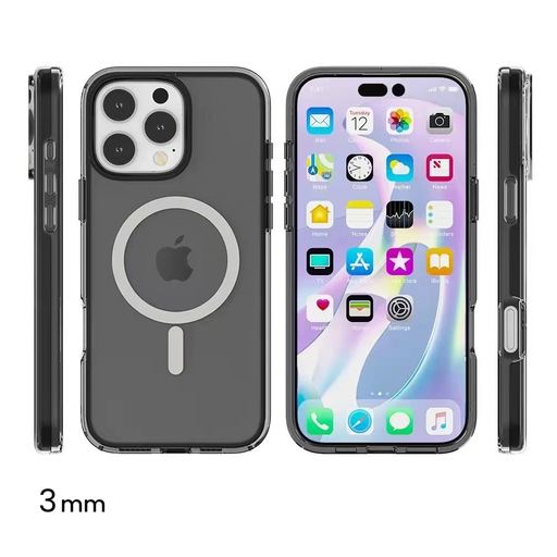 [CS-I15PM-MTSC-BK] Transparent Color Case with Magsafe for iPhone 15 Pro Max - Black