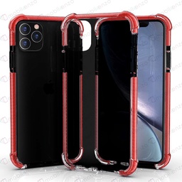 [CS-I15PM-HEC-BKRD] Hard Elastic Clear Case for iPhone 15 Pro Max - Black & Red Edge