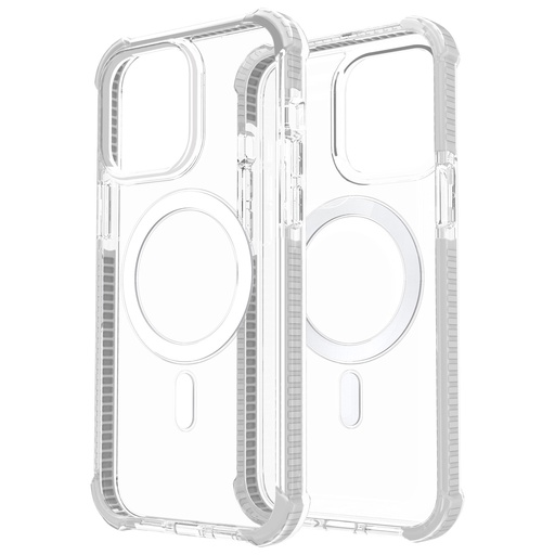 [CS-I15PM-MHEC-WHE] Hard Elastic Clear Case with Magsafe for iPhone 15 Pro Max - White Edge