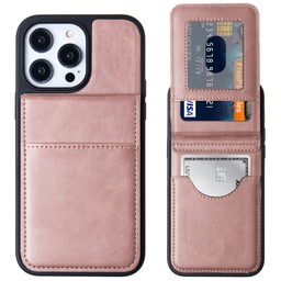 [CS-I15PM-KW214-ROGO] Card Holder Case for iPhone 15 Pro Max - Rose Gold