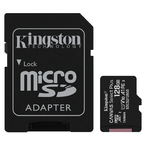 [SDCS2/128GB] Kingston - Microsdxc Canvas Select Plus 128gb Memory Card And Adapter - Black