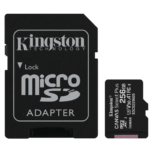 [SDCS2/256GB] Kingston - Microsdxc Canvas Select Plus 256gb Memory Card And Adapter - Black