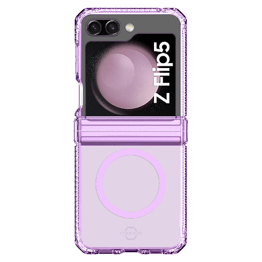 [SGB5-SUMHI-LIPP] Itskins - Supremer Hinge Magsafe Case For Samsung Galaxy Z Flip5 - Transparent Purple