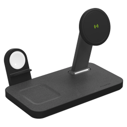 [401309755] Mophie - Snap Plus Magsafe 3 In 1 Wireless Charging Stand - Black