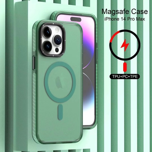 [CS-I15-MLS-GR] Magsafe Matte Letter Strap Case for iPhone 15 - Green