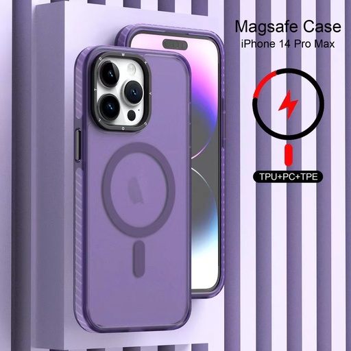 [CS-I15PM-MLS-PU] Magsafe Matte Letter Strap Case for iPhone 15 Pro Max - Purple