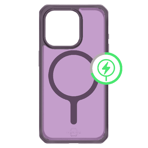 [AP5X-HMFRT-DEPP] Itskins - Hybridr Frost Magsafe Case For Apple Iphone 15 Pro - Deep Purple