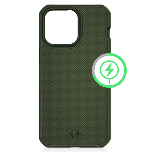 [AP5R-HMABA-KAKI] Itskins - Ballisticr Nylon Magsafe Case For Apple Iphone 15 Plus  /  Iphone 14 Plus - Olive Green