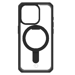 [AP5X-HMSTD-BKTR] Itskins - Hybridr  Magsafe Case With Stand For Apple Iphone 15 Pro - Black And Transparent