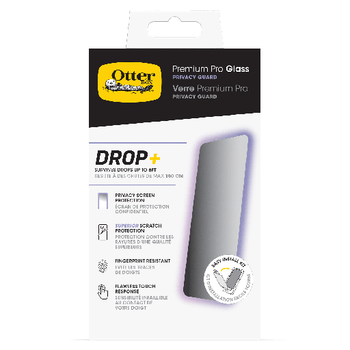 [77-94012] Otterbox - Premium Pro Glass Antimicrobial Privacy Screen Protector For Apple Iphone 15 Pro Max  - Clear