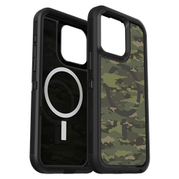 [77-93324] Otterbox - Defender Pro Xt Clear Magsafe Case For Apple Iphone 15 Pro Max  - Woodland Camo