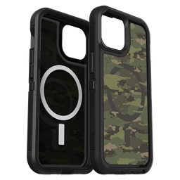 [77-93347] Otterbox - Defender Pro Xt Clear Magsafe Case For Apple Iphone 15   /  Iphone 14  /  Iphone 13 - Woodland Camo