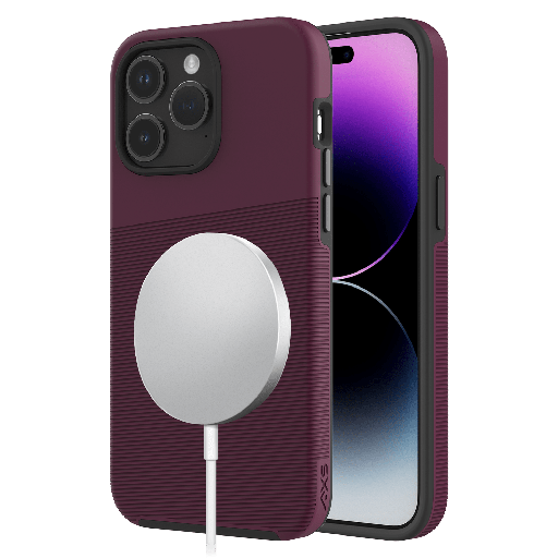 [IPPTPM3132] Axs - Protech Plus Magsafe Case For Apple Iphone 15 Pro Max - Sangria