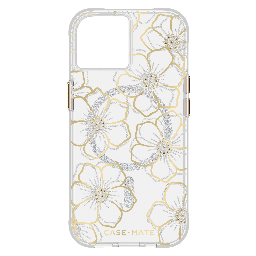 [CM051322] Case-mate - Floral Gems Magsafe Case For Apple Iphone 15  /  Iphone 14  /  Iphone 13 - Gold