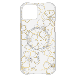 [CM051510] Case-mate - Floral Gems Magsafe Case For Apple Iphone 15 Plus - Gold