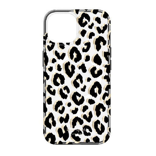 [KS052426] Kate Spade - New York Protective Hardshell Magsafe Case For Apple Iphone 15  /  Iphone 14  /  Iphone 13 - City Leopard Black