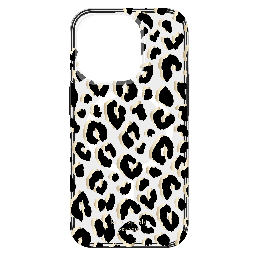 [KS052492] Kate Spade - New York Protective Hardshell Magsafe Case For Apple Iphone 15 Pro - City Leopard Black