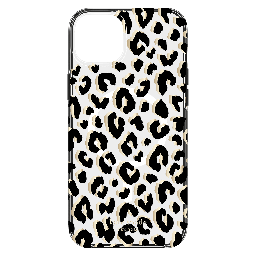 [KS052558] Kate Spade - New York Protective Hardshell Magsafe Case For Apple Iphone 15 Plus - City Leopard Black