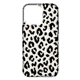[KS052624] Kate Spade - New York Protective Hardshell Magsafe Case For Apple Iphone 15 Pro Max - City Leopard Black